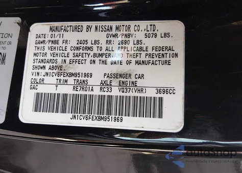 2011 Infiniti G37 z USA, uszkodzony, nr VIN JN1CV6FEXBM951969